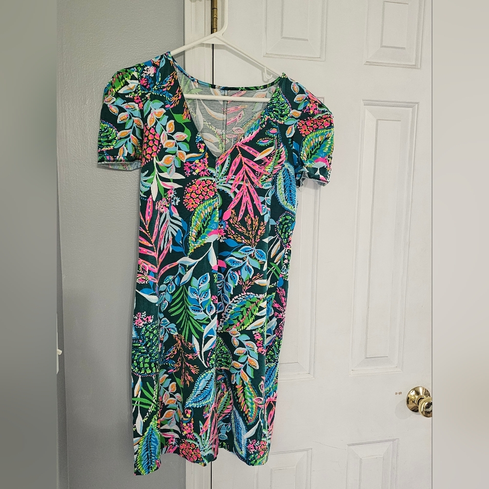 Lilly Pulitzer Knit Top with Pink, Green and Blue Print